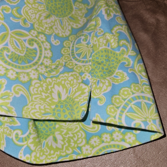 Talbot's perfect crops-curvy, pastel blue & green floral pattern. - Picture 8 of 8
